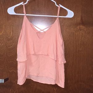 Spaghetti-strapped crop top